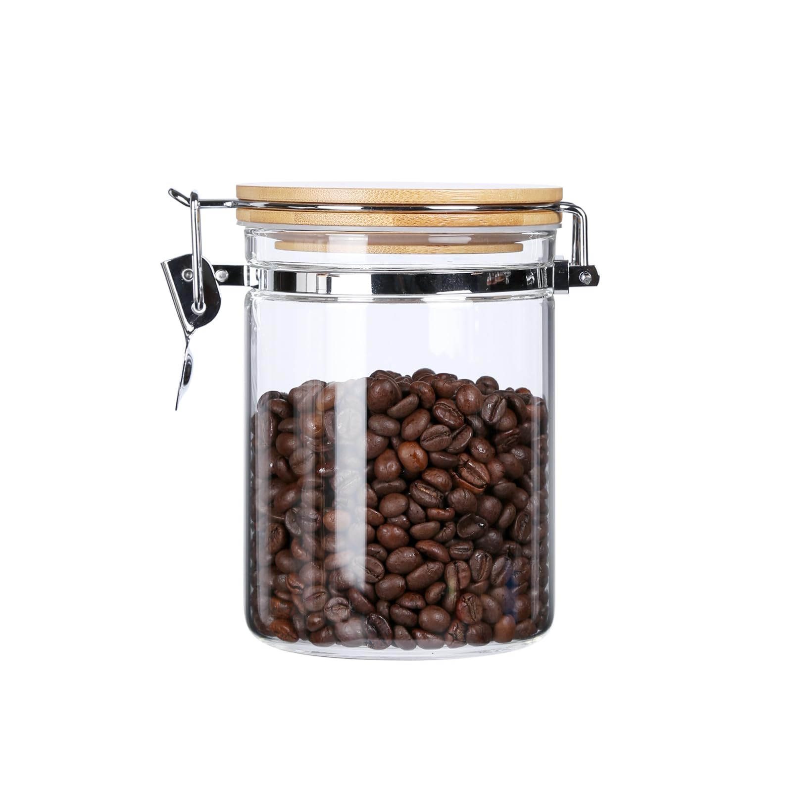 Kens Kitchen Glass Coffee Container with Bamboo Lids