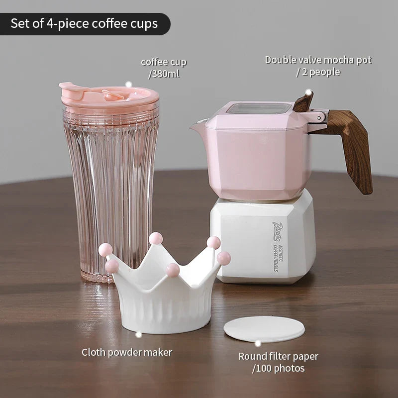 Double Valve Moka Pot Square Coffee Pot Espresso