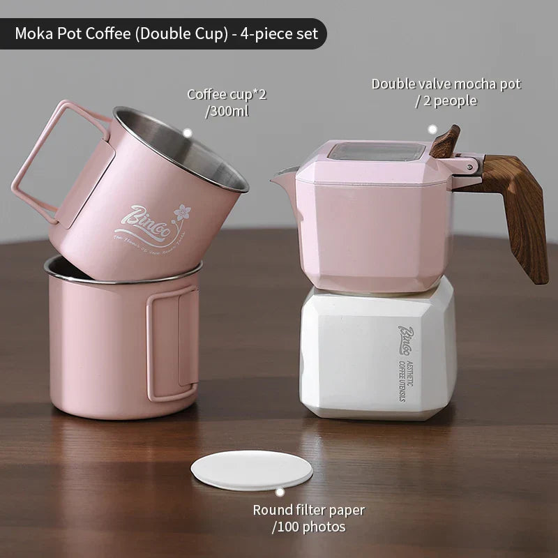 Double Valve Moka Pot Square Coffee Pot Espresso