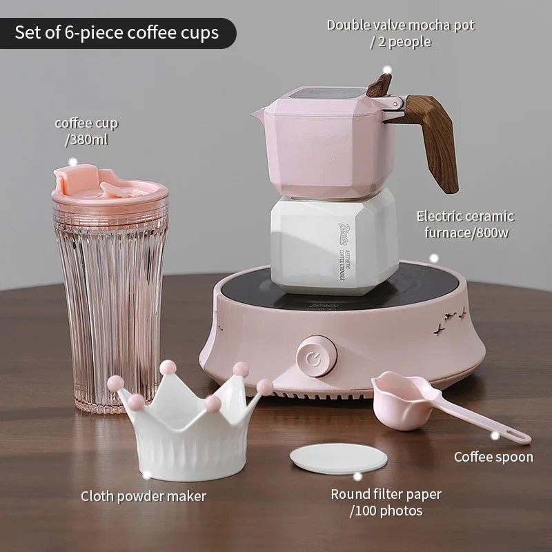 Double Valve Moka Pot Square Coffee Pot Espresso